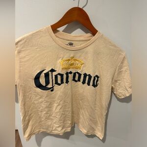 Corona Beige Tee with Black Logo